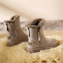 Women's Snow Boots Women's Boots Middle Calf Comfortable Warm Keeping Plush Zipper Women's Boots Casual Women's Winter Boots