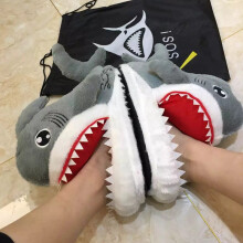 Cartoon Shark Funny Shoes Girls Lovely Indoor Slippers Ladies Home Shoes Plush Warm Slippers Women Winter Shoes