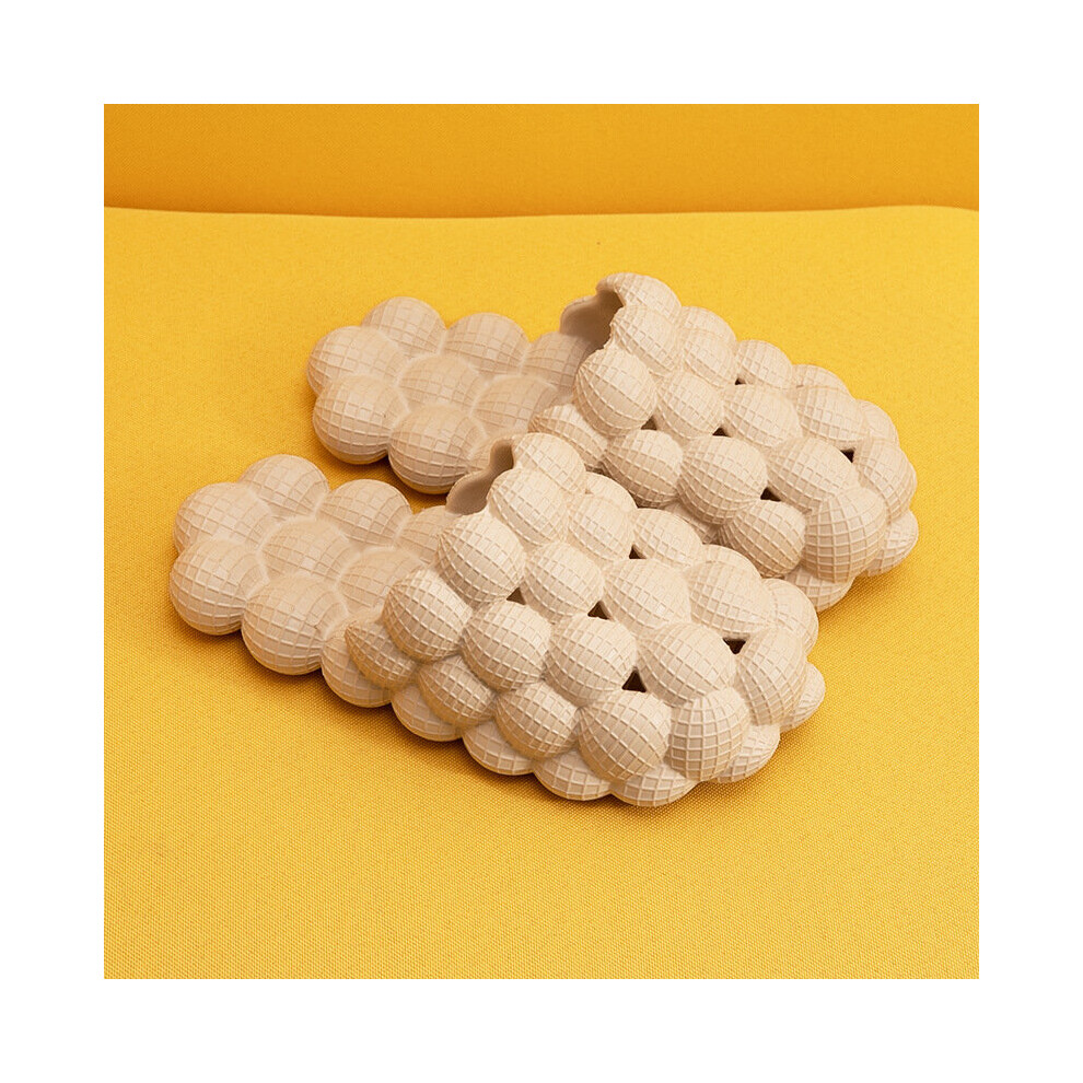 Brown Bubble Slides Funny Massage Spa Slippers Bubble Slipppers Soft Eva, Anti-Slip,Unisex Stress Relief Slide,Reflexology Sandals