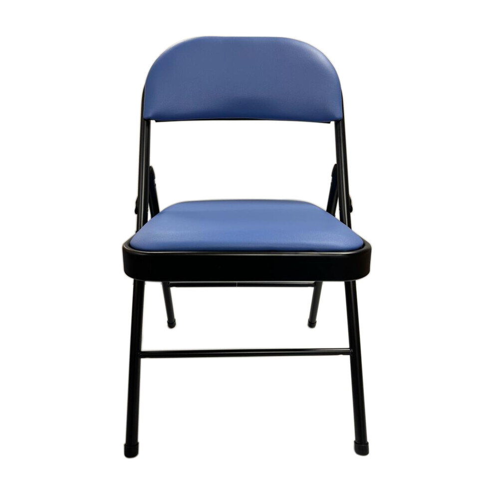 (Blue, 1) Artificial Faux Leather Home Office  Folding Chair