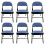 (Blue, 6) Artificial Faux Leather Home Office  Folding Chair 1