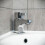 NES Home Nes Home White Corner Vanity Unit with Ceramic Basin and Square Mixer Tap + Waste 4