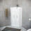 NES Home Nes Home White Corner Vanity Unit with Ceramic Basin and Square Mixer Tap + Waste 1