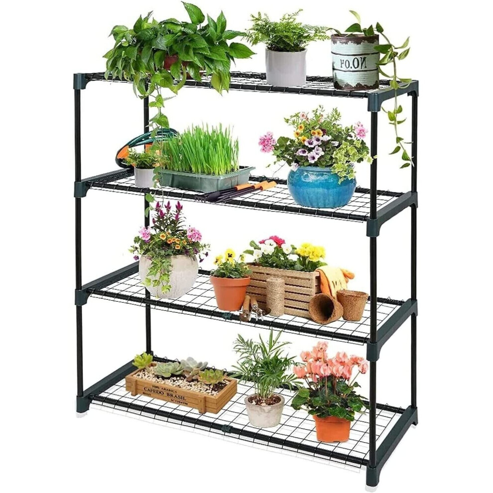 4 Tier Greenhouse Flower Plants Pots Trays Display Rack Staging & Shelving Unit