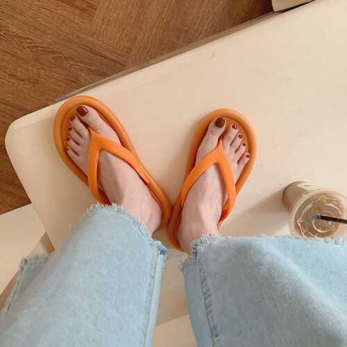 spring and solid soft bottom round head comfortable girls slippers 2175