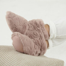 Pink Faux Fur Microwavable Slipper Boots