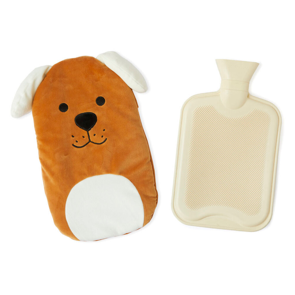 Balvi Woof! Brown Dog Plush Fleece 2L Hot Water Bottle