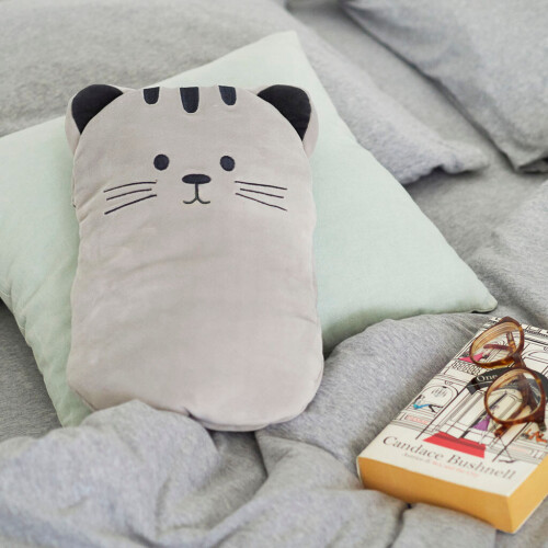 Kitty! Grey Cat Plush Fleece 2L Hot Water Bottle 2