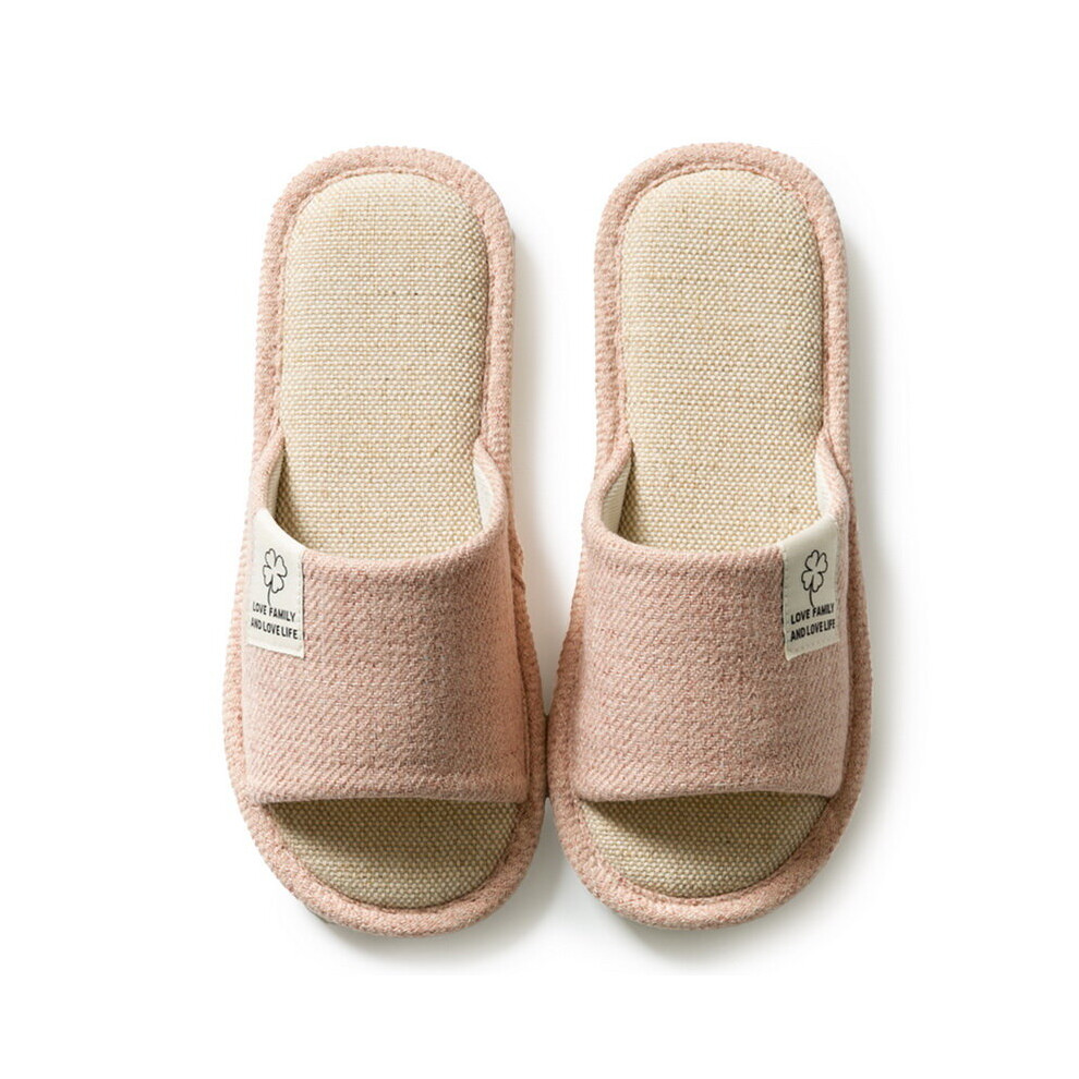 Linen Slippers For Summer Indoor Wood Floor Cloth Slippers Couple Solid Home Men And Women Four Seasons