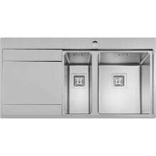 Sauber 1.5 Bowl Stainless Steel Inset Kitchen Sink - Left Hand Drainer