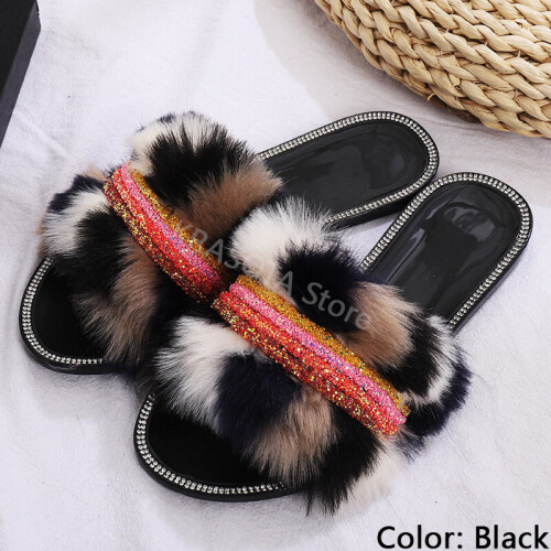 Fuzzy sale slides shoes