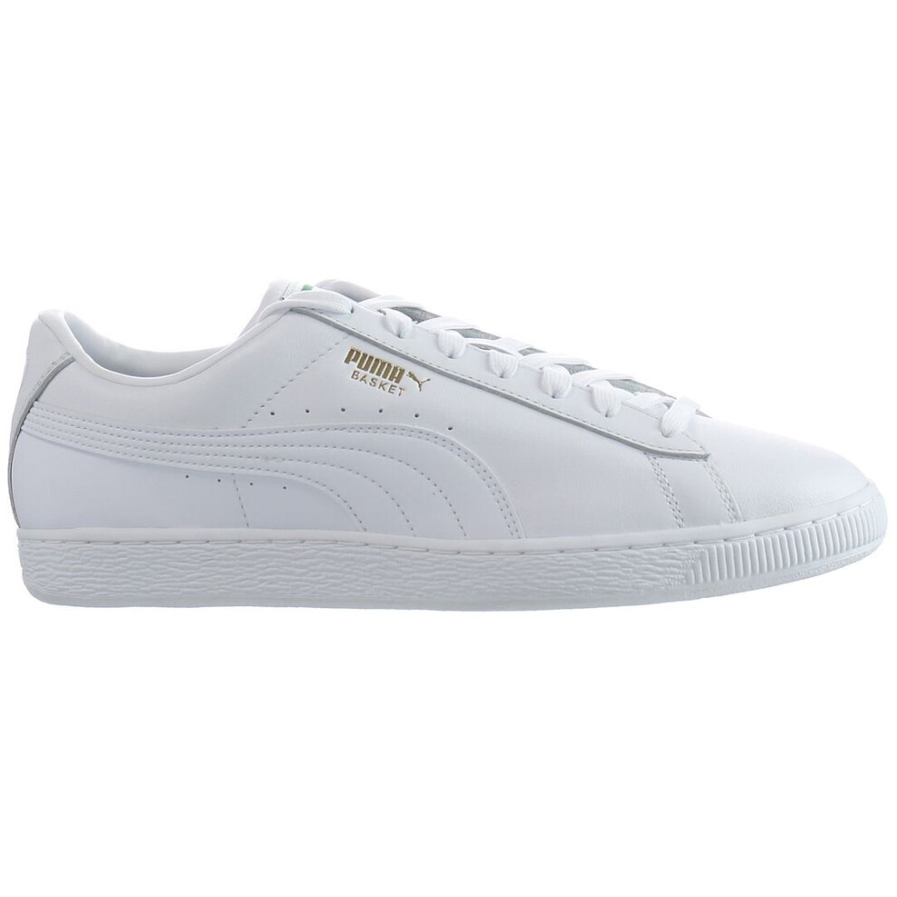 (10) Puma Basket Classic XXI Lace-Up White Smooth Leather Mens Trainers 374923_01 (UK )