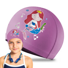 (PINK) Kids Swimming Cap | Girls Boys Unisex Swim Hat