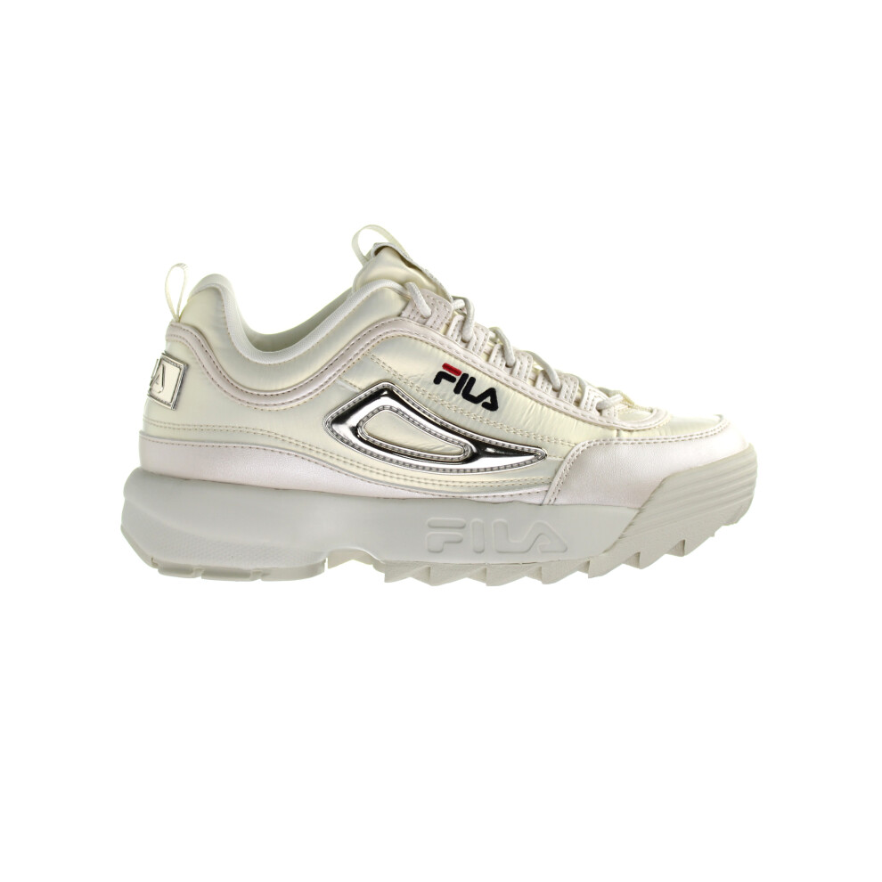 (6.5) Fila Disruptor N Low Lace-Up Beige Smooth Leather Womens Trainers 1011020 79G (UK )