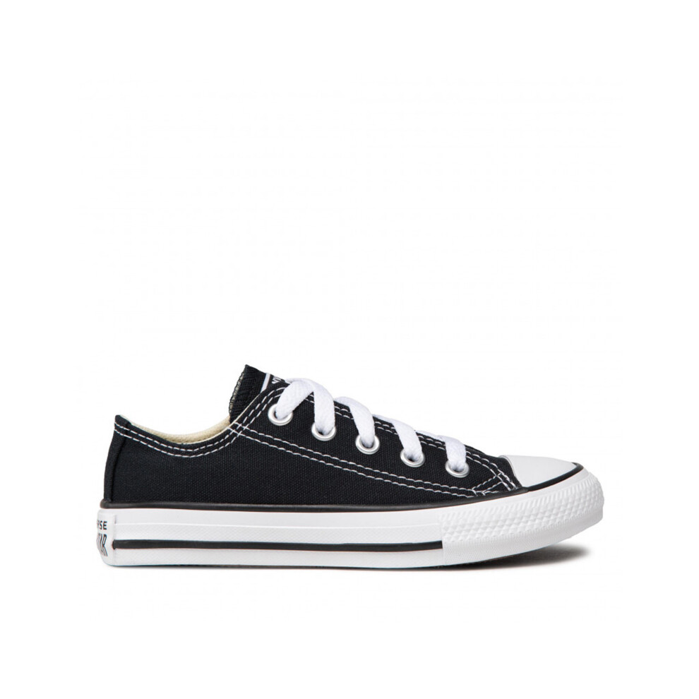 (12k) Converse All Star Ox Lace-Up Black Canvas Kids Plimsolls 3J235C (UK )