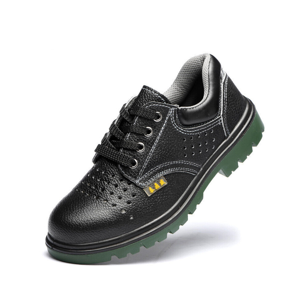 Mens Steel Toe Safety Shoes Real Leather Material Upper And Puncture-Proof Soles Hollow Out Work Boots Indestructible Footwear 885661023229