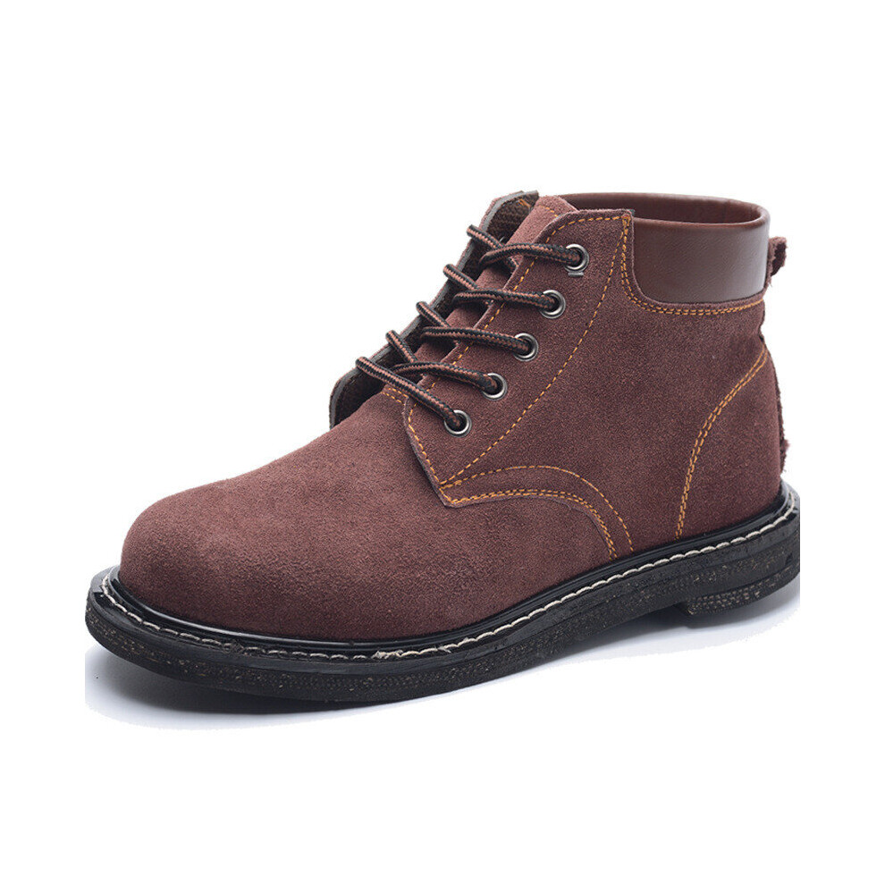 Working Shoes Man Safety Steel Toe Shoes Breathable Sneakers Anti Puncture Anti Scald Suede Boots High Top Comfy Safty Shoes Man 885661026770