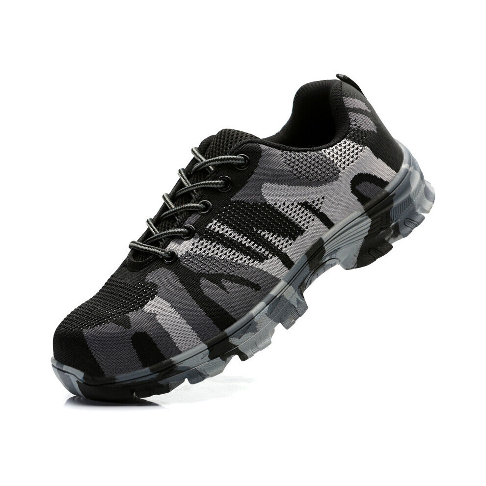 Prevent Smashing And Piercing Steel Toe Shoes Men Work Safety Boots Breathable Camouflage Construction Safty Shoes Work Sneakrs 885661051185