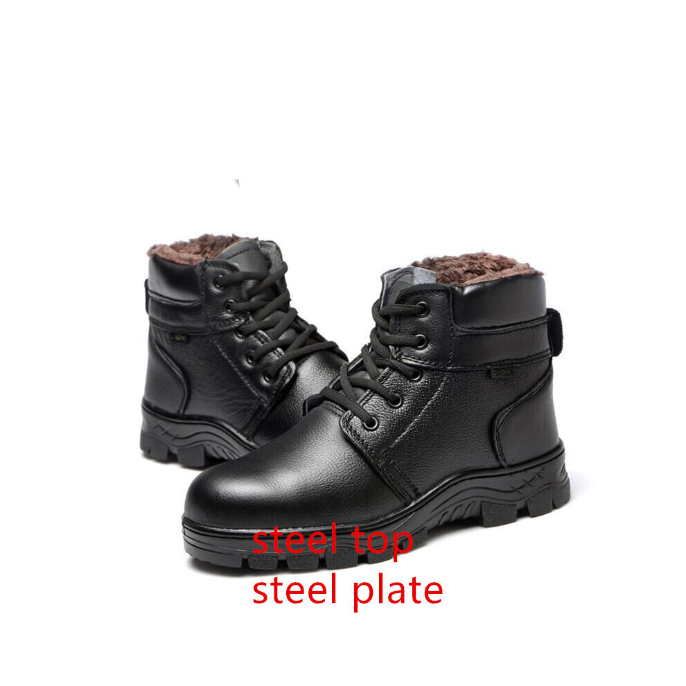 Winter Men's Safety Boots Work Shoes Steel Toe Work Boots Puncture-Proof Winter Boots Plush Warm Work Sneakers Snow Shoes 885661066653
