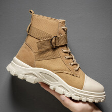 High-top men Boots winter breathable Ankle Boots Male Lace Up slip Booties desert casual tooling Boots men shoesk36