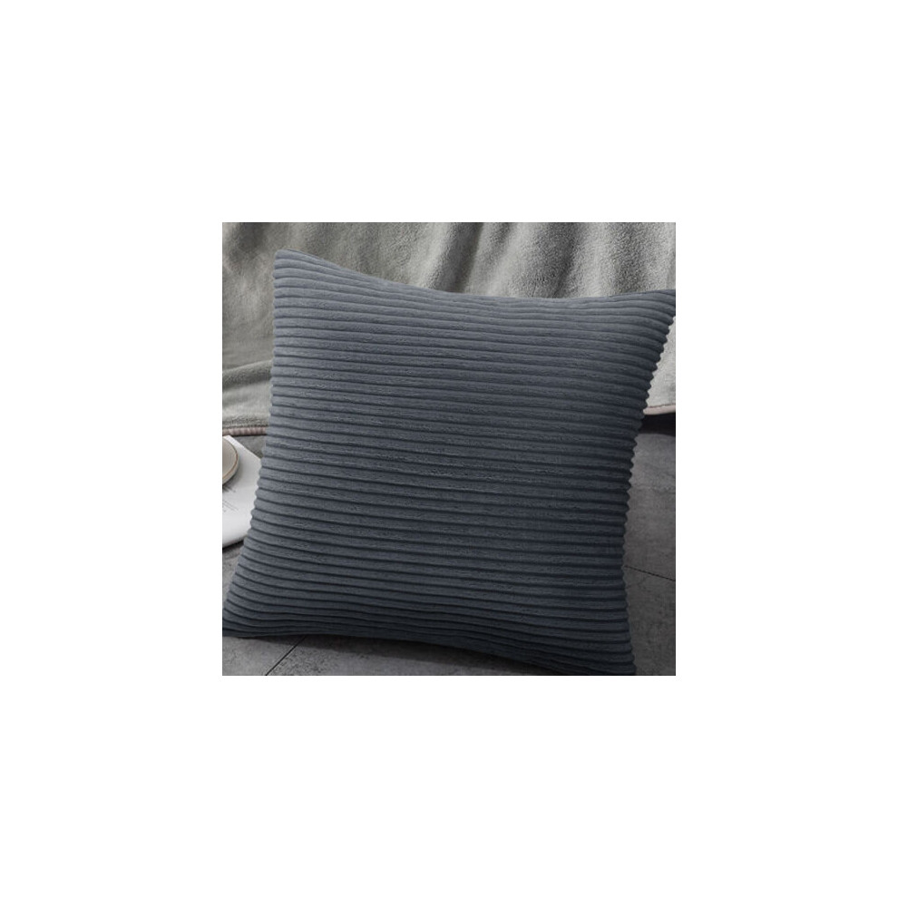 (Grey) Crushed Velvet Cushion Covers Throw Pillowcases