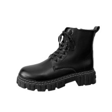 Men Ankle Leather Boots High-Top Tooling Shoes Punk Boots Outdoor Desert Boots Thick Men Footwear