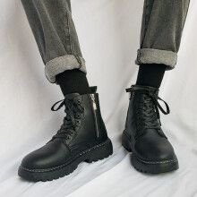 Men Ankle Leather Boots High-Top Tooling Shoes Punk Boots Outdoor Desert Boots Men Shoes