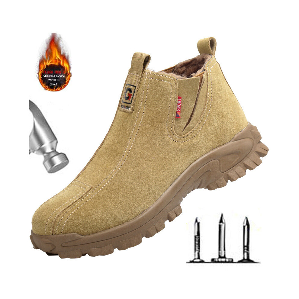Winter Plush Work Boots Ankle Anti-Smash Anti-Puncture Safety Shoes Steel Toe Protective Male Footwear Indestructible M169 885661153711