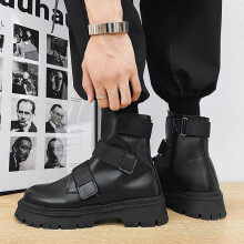 Men Ankle Leather Boots High-Top Tooling Shoes Punk Boots Outdoor Desert Boots Men Shoes