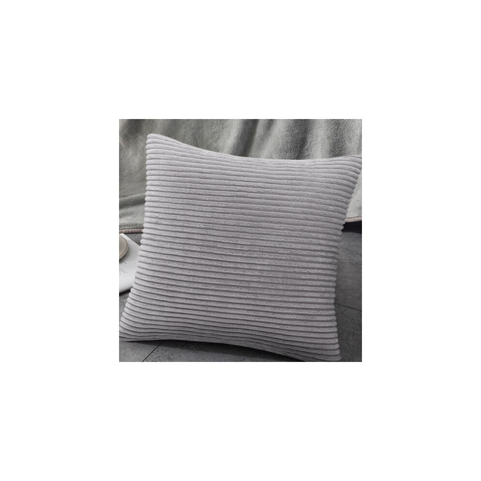 (Silver) Crushed Velvet Cushion Covers Throw Pillowcases