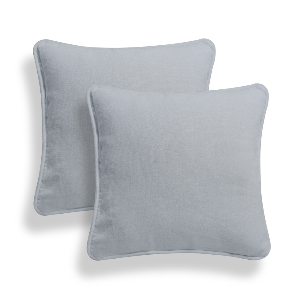 (16x16", Silver) Set of 2 Plain 100% Cotton Soft Decorative Square Cushion Covers throw Pillow cases, Home Decor For Sofa couch Bed & Chair in 16" 18" 20" sizes