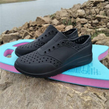 Men's Solid-color Soft Round-toe Non-slip Hole Shoes Couples Beach Breathable Casual Slip-on Loafers Unisex Native Flat Shoes