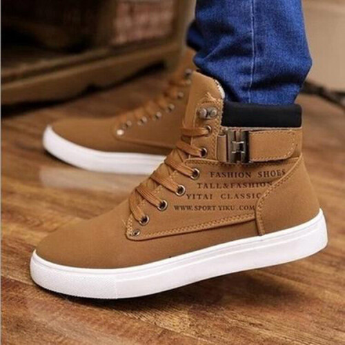 Men s Vulcanized Shoes Spring Autumn Men Shoes High Frosted Suede Casual Shoes