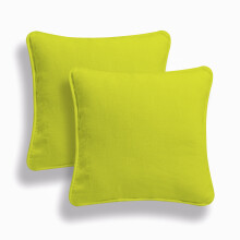 (16x16", Lime Green) Set of 2 Plain 100% Cotton Soft Decorative Square Cushion Covers throw Pillow cases, Home Decor For Sofa couch Bed & Chair in 16" 18" 20" sizes