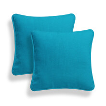 (18x18", Teal) Set of 2 Plain 100% Cotton Soft Decorative Square Cushion Covers throw Pillow cases, Home Decor For Sofa couch Bed & Chair in 16" 18" 20" sizes