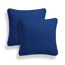 (18x18", Navy Blue) Set of 2 Plain 100% Cotton Soft Decorative Square Cushion Covers throw Pillow cases, Home Decor For Sofa couch Bed & Chair in 16" 18" 20" sizes