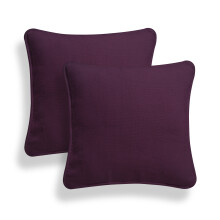 (18x18", Abuergine) Set of 2 Plain 100% Cotton Soft Decorative Square Cushion Covers throw Pillow cases, Home Decor For Sofa couch Bed & Chair in 16" 18" 20" sizes