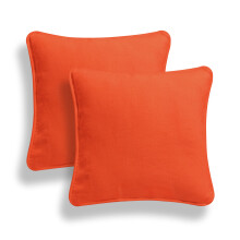 (20x20", Orange) Set of 2 Plain 100% Cotton Soft Decorative Square Cushion Covers throw Pillow cases, Home Decor For Sofa couch Bed & Chair in 16" 18" 20" sizes