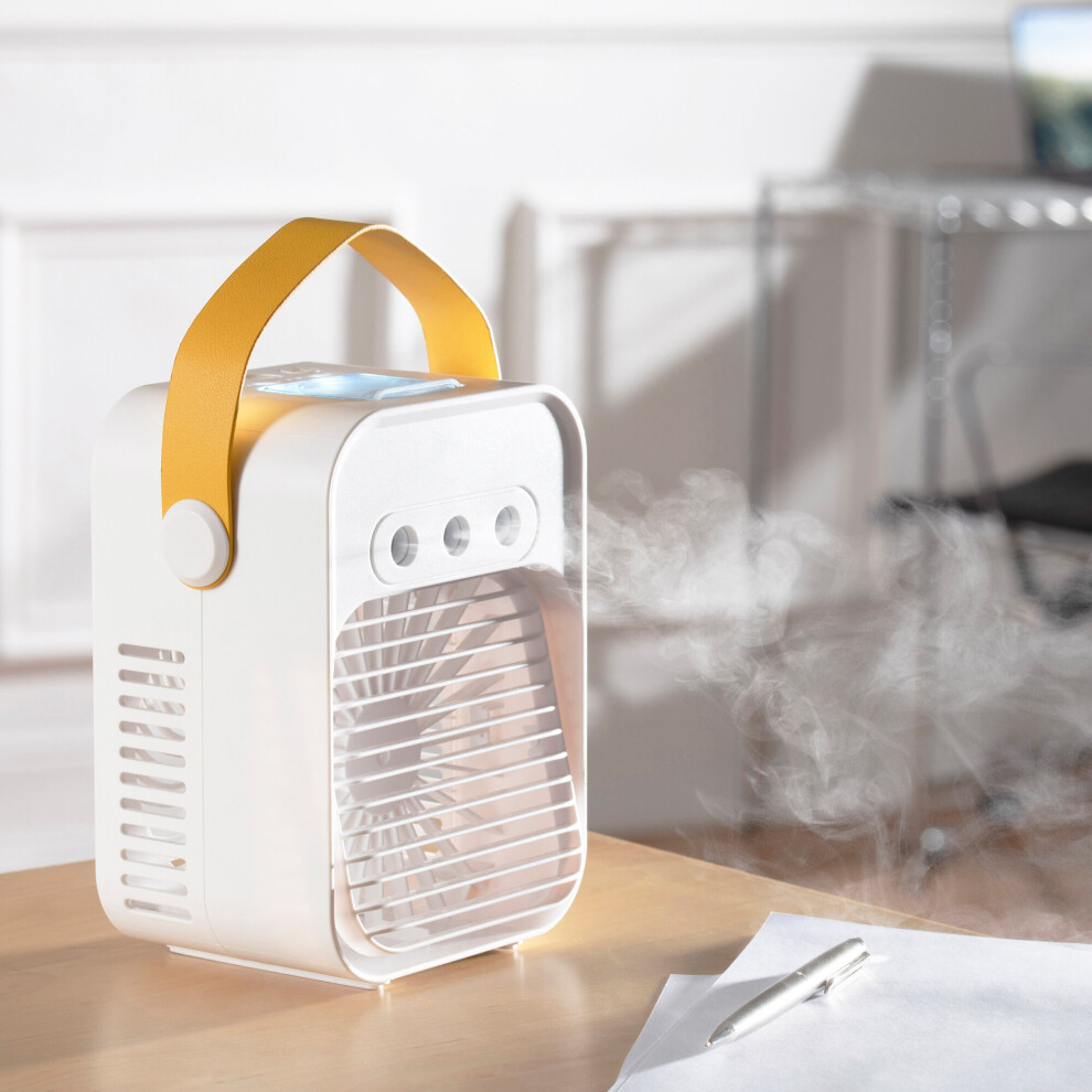 Daewoo Rechargeable Mini Cooler Humidifier USB Portable Mist Desktop Fan