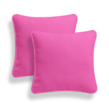 (18x18", Fuschia) Set of 2 Plain 100% Cotton Soft Decorative Square Cushion Covers throw Pillow cases, Home Decor For Sofa couch Bed & Chair in 16" 18" 20" sizes