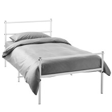 (White, Single) Extra Strong Single Metal Bed Frame in Black - Single Bed Frames, 6ft x 4.6ft Base