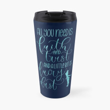 Insulated Travel Coffee Mug Tinkerbell, Peter Pan Quote Stainless Steel Cup Tumbler 17oz