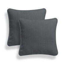 (18x18", Grey) Set of 2 Plain 100% Cotton Soft Decorative Square Cushion Covers throw Pillow cases, Home Decor For Sofa couch Bed & Chair in 16" 18" 20" sizes