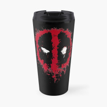 Insulated Travel Coffee Mug Mens Best Deadpool's Splatter Icon Graphic Stainless Steel Cup Tumbler 17oz