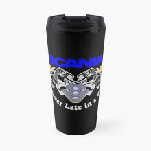 Insulated Travel Coffee Mug Never Late in a V8 Silver Stainless Steel Cup Tumbler 17oz