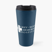 Insulated Travel Coffee Mug Grey Sloan Memorial Hospital Logo White Print Stainless Steel Cup Tumbler 17oz