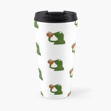 Kermit the Frog 17oz Insulated Travel Mug with True Taste Ceramic Coating, Double-Wall Stainless Steel, Leak-Proof Lid, Fits Cup Holders