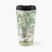 Insulated Travel Coffee Mug Brambly Hedge - Hawthorn blossom and babies Stainless Steel Cup Tumbler 17oz