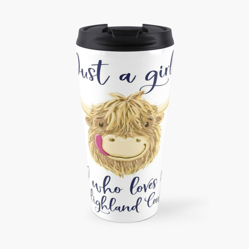 Insulated Travel Coffee Mug Just A Girl Who Loves Scottish Highland Cows Stainless Steel Cup Tumbler 17oz