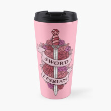 Insulated Travel Coffee Mug SWORD LESBIAN Stainless Steel Cup Tumbler 17oz